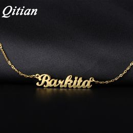 Pendant Necklaces Personalized Name Necklace Gold Stainless Steel Customized Custom Charm Women Jewelry Gift 230707