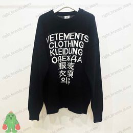 Men's Hoodies Sweatshirts Oversized Vetements Sweaters Letter Knitted Round Neck Pullover Men Women T230707