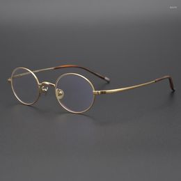 Sunglasses Vazrobe Small Round Titanium Eyeglasses Frame Male Women Gold Bronze Myopia Glasses -150 200 250 300 350 High Sphere Spectacles