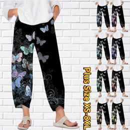 Womens Pants Chinos Slacks Trousers Mid Waist Fashion Casual Sporty Sports Weekend Print Full Length Breathable 8XL Loose Fit