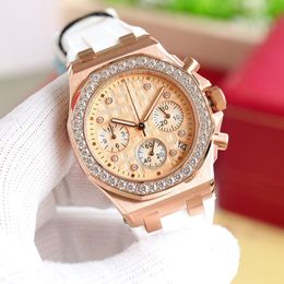 Women Watch Quartz Timing Movement Designer Watches 37mm Sapphire Case With Diamond Business Wristwatches Montre de Luxe Gifts