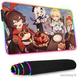 Mouse Pads Wrist Impact Led Mousepad Mat on Desk Gaming Pc Company Gamer Luminous Rug Anime Mouse Pad Office Carpet Keyboard Mat R230707