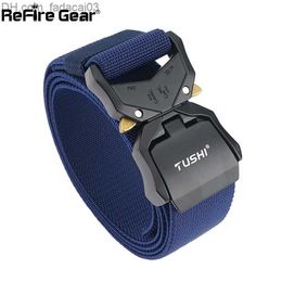 Belts ReFire Gear Tactical Belt Men's Metal Buckle Quick Release Nylon Belt Airsoft Military Combat Balloon Heavy Gear Belt Z230707