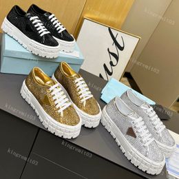 Designer Gabardine Sneakers Nylon Casual Shoes Classic Canvas Shoe Wheel Shoes Women Fashion rainers Platform Solid Heighten 35-41