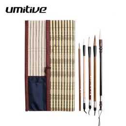 Painting Pens Umitive 5PCSSet Bamboo Traditional Chinese Calligraphy Brushes Set Writing Art Supplies 230706