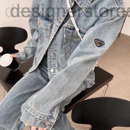 Men's Jackets designer 22 washed denim jacket top back embossed triangle long sleeve shirt couples biker jackets BLB8 OFCY