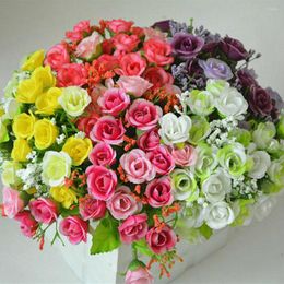 Decorative Flowers 1pcs/lot Artificial Silk Mini Spring Rose Small Tea Daisy Campanula Wedding And Home Decoration