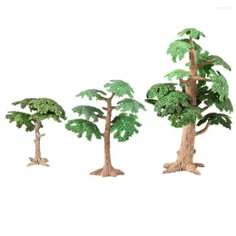 Decorative Flowers 3 Pcs Micro Toys Artificial Tree Office Decor Pine Decoration Decorations 24X9.5X9.5CM Green Plastic
