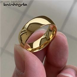 Cluster Rings Cluster Rings Classic Gold Color Wedding Tungsten Carbide Women Men Engagement Gift Jewelry Dome Polished Band Engraving Name Z230711