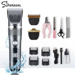 Dog Grooming Dog Hair Clippers Electric Dog Cat Clipper Shaver Grooming Kit Pet/Cat/Dog/Rabbit Haircut Trimmer Tool Set Rechargeable 230707
