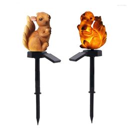 1pcs Squirrel Shape Solar Lamp Waterproof Resin Outdoor Animal Lights Landscape Light