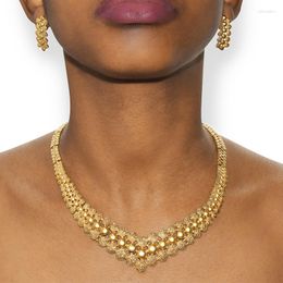 Necklace Earrings Set ANIID Nigeria For Women African Dubai Golden Bridal Wedding Gifts Party Ethiopian Bracelet Ring