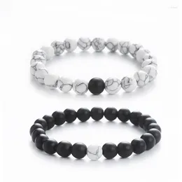 Strand Matte Black Beaded Bracelet Lava Malachite Onyx Natural Stone Bracelets For Women Men Cool Goth Wristband Fashion Jewelry