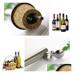 Bar Tools Wooden Cork Red Wine Stoppers Pourer Oil Champagne Beer Bottle Stopper Plug Wine-Tasting Pourers Wedding Birthday Drop Del Dhbwf