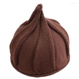 Berets Baby Hat Fashion Autumn And Winter Wool Knitting Cap Solid Color Lovely Hats Keep Warm Cone Cartoon TG0091