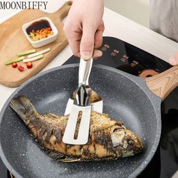 BBQ Grills Stainless Steel Frying Shovel Clip Multifunctional Steak Tongs Fish Spatula Bread Household Kitchen Tool 230706