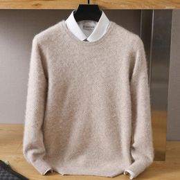 Men's Sweaters Autumn And Winter Mink Cashmere Sweater O-neck Pullover Knitted Plus Size Long Sleeve High-end