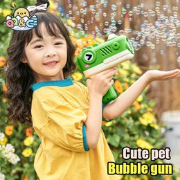 Novelty Games Children Animals Bubble Gun Automatic Bubbles Machine Soap Blower Shape Cute Pomperos Outdoor Toys for Kids Gifts 230706