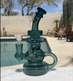 7.9inchs Glass Bong Dab Rig Hookahs Feb Egg Water Bongs Recycler Oil Rigs Glass Smoke Pipe with 14mm glass banger