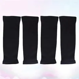 Knee Pads 2 Pairs Fashion UV Arm Guard Protective Cover Sleeves Fingerless Long Gloves For Outdoor Riding Kids (Black)