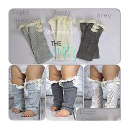 Kids Socks New Sell Leg Warmers Baby Hollow-Out Lace Warm Feet Set Of Buttons Cotton Short Legs Boot Cuffs 2778 Drop Delivery Matern Dh9Mi