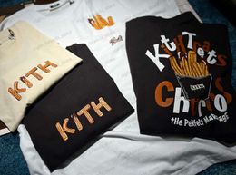 Men's T-Shirts Dropshipping KITH Tshirts 1 1 Quality Match Letter Pattern Short Sleeve French Fries Casual Oversized Kith T-Shirt for Men Women T230707