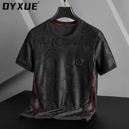 Mens TShirts DYXUE Brand Top Design Luxury Short Sleeve Tshirt Trend Personalised Jacquard Embroidery European Casual Dark stria 230706
