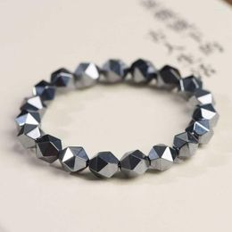 Strand Terahertz Rhombus Square Football Cut DIY Energy Stone Radiation-Proof Promoting Circulation Fast Melting Fashion Bracelet