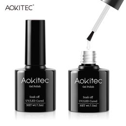 Nail Treatments Aokitec 2/6pcs Base Top Coat UV Gel Set Top Coat Full Coverage Color Nail Polish Soak Off UV / LED Nails PolishManicure Kit 230706