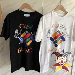 Men's T-Shirts Tennis Colorful Letters Casablanca T-Shirt Men Women 1 1 High Quality Tee Top Inside Tag T230707