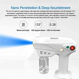 Steamer Nano Steam Gun Hair Care Nano Hydration Sprayer Dyeing Care Blue Micro Mist Machine Spray Steamer Trigger Portable 230706