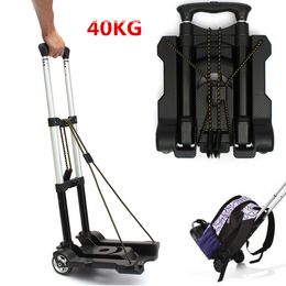 Hand Carts Trolleys 40kg Heavy Duty Foldable Hand Sack Wheel Trolley Folding Truck Barrow Cart Travel Luggage Shopping Cart Portable Home Use car 230706