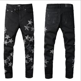 20SS Mens Designer Jeans Distressed Ripped Biker Slim Fit Motorcycle Denim For Men s Top Quality Fashion jean Mans Pants pour homm240P