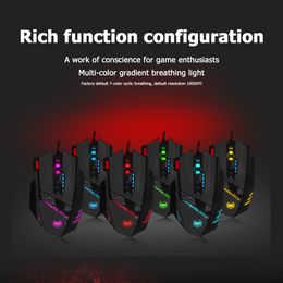 Mice ZELOTES C 12 Optical Gaming USB Wired 4000DPI Adjustable Color Backlight Mouse 230706