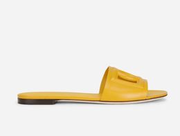 Designer slipper sandal leather cut-out slide luxury design women sandals slipper flats D-Logo cut out leather slides cutout style open toe summer pop sandals with