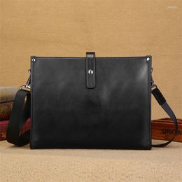 Briefcases Men's Genuine Leather Briefcase Male Man Business Laptop Bag Natural For Men Messenger Bags 2023