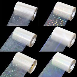 Packaging Paper 120mroll Holographic Foil Transparent Stamping Sticker DIY Nail Art Decoration 230706