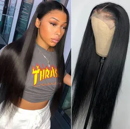 Glueless Straight Lace Front Human Hair Wigs For Women Lace Closure Wig HD Transparent Lace Frontal Wigs