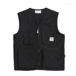 Men's Vests Multi-Pocket Vest Safari Style Sleeveless Jacket Streetwear Pography Men Waistcoat Angling