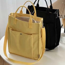 Evening Bags Hylhexyr Square Canvas Polyester Bag Handbag Student Lunch Box Simple Casual Tote Portable Crossbody Messenger For Woman