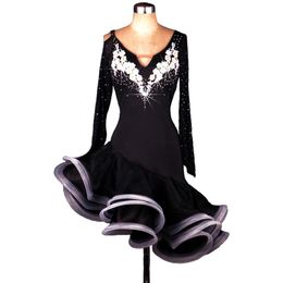 Latin Dance Dress Women Salsa Dress Latina Samba Dance Costumes Tango Salsa Dress Samba Costume D0007 Dance Wear Rhinestones Backl303v