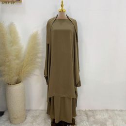 Ethnic Clothing Women Abaya Ramadan 2 Piece Skirt Suits Jilbab Prayer Garment Dress Hijab Robe Kaftan Islam Abayat Muslim Sets Islamic