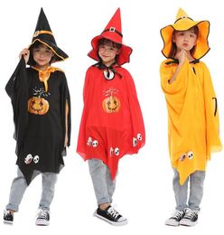 Baby Costume Halloween girls Witch Cloak and hat set Festival Party Decor children Cartoon pumpkin Cloaks