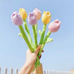 Stuffed Plush Animals 10pcs 26cm Curtain Accessories Home Decoration Cute Tulip Plush Toys Stuffed Plants Christmas Valentine's Day Gift L230707