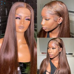 Coloured Bone Straight 13x4 HD Transparent Lace Front Wig For Women ShineFull Pre Plucked Brazilian Hair