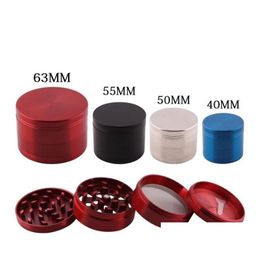 Herb Grinder 40/50/55/ 6M Tobacco Zinc Alloy Grinding Tool Hand Mler Crusher Hine Smoking Accessories Drop Delivery Home Garden Hous Dhxfg