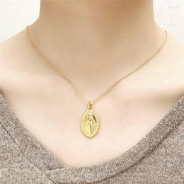 Pendant Necklaces Medal Necklace Female's Our For Women Jewelry Stainless Steel Virgin Mary Lady Of Guadalupe Choker