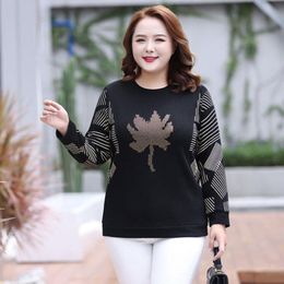 Sets Spring Autumn Diamond Print Plus Size Casual Shirts Women Long Sleeve Loose Oversized Lady Tops All Match Fashion Female Clothes