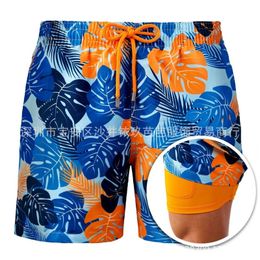 Men's Shorts Men's Beach Pants Sports Pants Printed Double-layer Shorts Mens Shorts Swimwear Mens Swim Shorts Y2k Shorts 230706