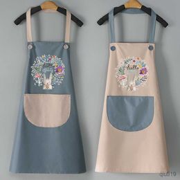 Kitchen Apron Rabbit Apron Waterproof Unisex Apron For Women's Kitchen Apron Cooking Baking Restaurant Workwear Cleaning Tools R230707